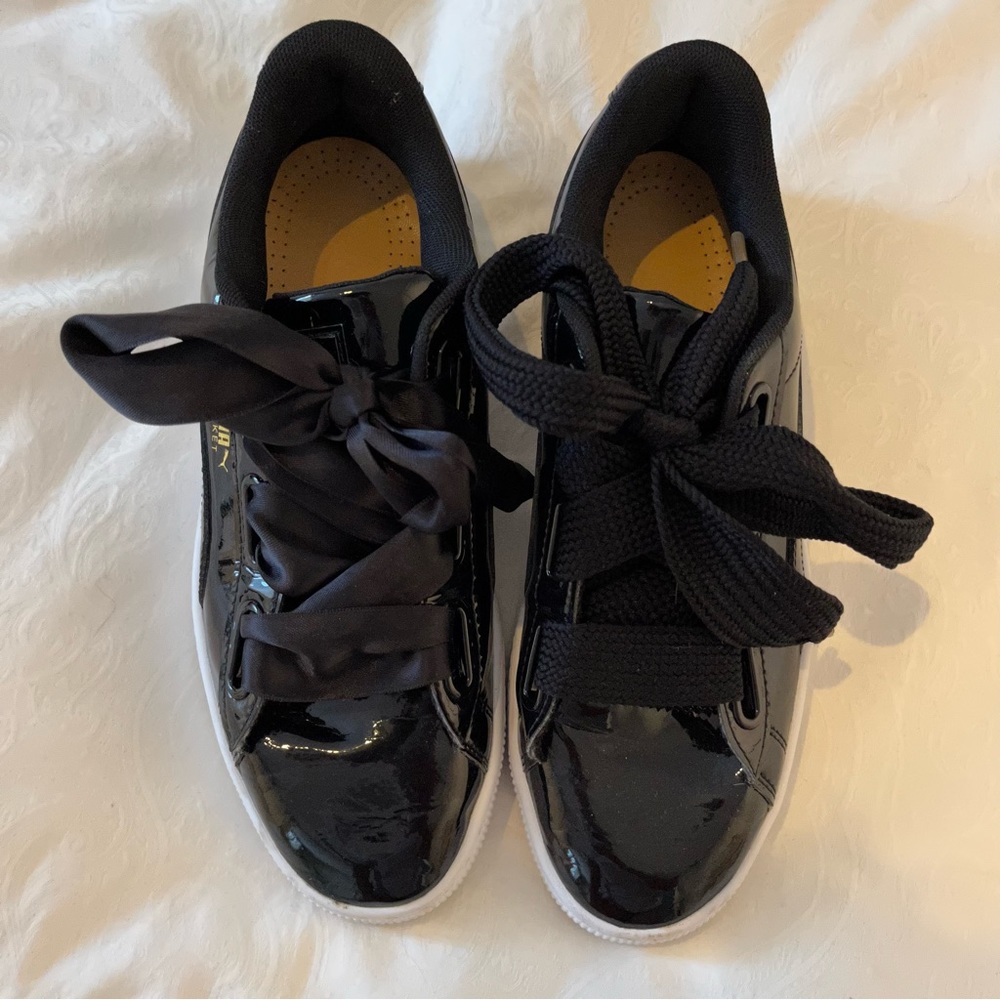 Puma black shoes with bow